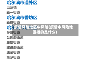 疫情风险地区中风险(疫情中风险地区指的是什么)