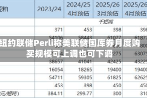 纽约联储Perli称美联储国库券月度购买规模可上调也可下调