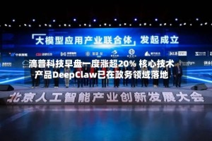 滴普科技早盘一度涨超20% 核心技术产品DeepClaw已在政务领域落地