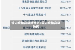 境内疫情高风险地区/国内疫情高风险区
