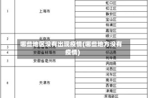 哪些地区没有出现疫情(哪些地方没有疫情)