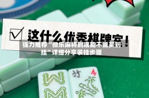 强力推荐“微乐麻将到底能不能买到挂”详细分享装挂步骤