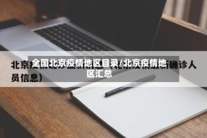 全国北京疫情地区目录/北京疫情地区汇总