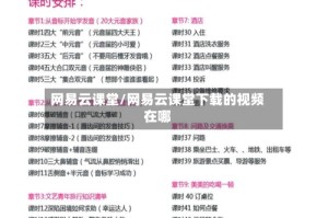 网易云课堂/网易云课堂下载的视频在哪