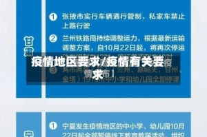 疫情地区要求/疫情有关要求
