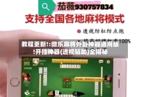 教程更新!:微乐麻将外卦神器通用版!开挂神器{透视辅助}全揭秘