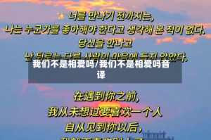 我们不是相爱吗/我们不是相爱吗音译