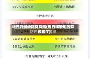 近日哪些地区有疫情(近日哪些地区有疫情了)