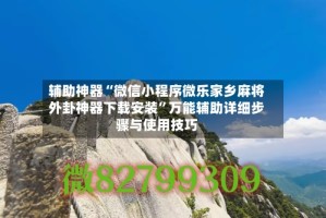 辅助神器“微信小程序微乐家乡麻将外卦神器下载安装”万能辅助详细步骤与使用技巧