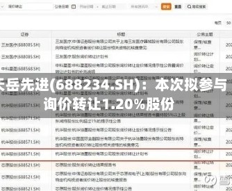 天岳先进(688234.SH)：本次拟参与询价转让1.20%股份