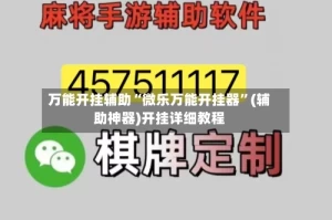 万能开挂辅助“微乐万能开挂器”(辅助神器)开挂详细教程