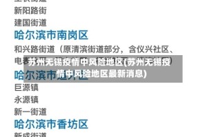 苏州无锡疫情中风险地区(苏州无锡疫情中风险地区最新消息)