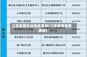 江苏疫情停运地区查询(江苏疫情重要通知)