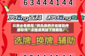 玩家必看教程“微乐麻将开挂辅助神器软件”详细通用版下载教程！