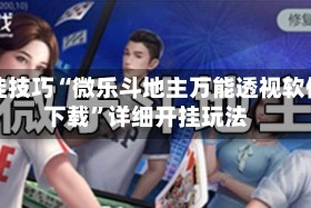 开挂技巧“微乐斗地主万能透视软件下载”详细开挂玩法
