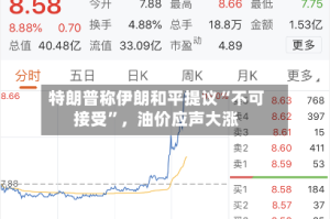 特朗普称伊朗和平提议“不可接受”，油价应声大涨