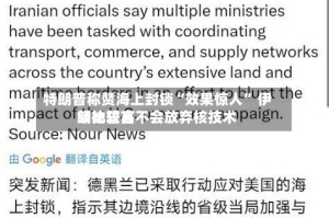 特朗普称赞海上封锁“效果惊人” 伊朗比较高领袖誓言不会放弃核技术