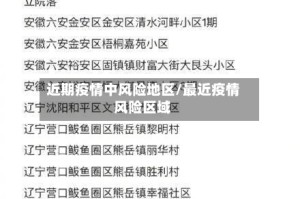 近期疫情中风险地区/最近疫情风险区域