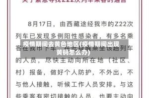 疫情期间去黄色地区(疫情期间出现黄码怎么办)