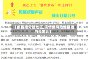 【疫情底分险地区,疫情低风险地区指的是哪儿】