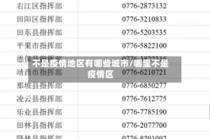 不是疫情地区有哪些城市/哪里不是疫情区