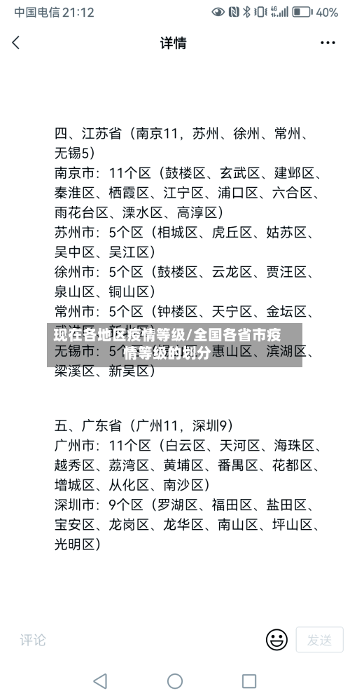 现在各地区疫情等级/全国各省市疫情等级的划分-第1张图片