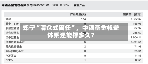 郑宁“清仓式离任”，中银基金权益体系还能撑多久？-第1张图片