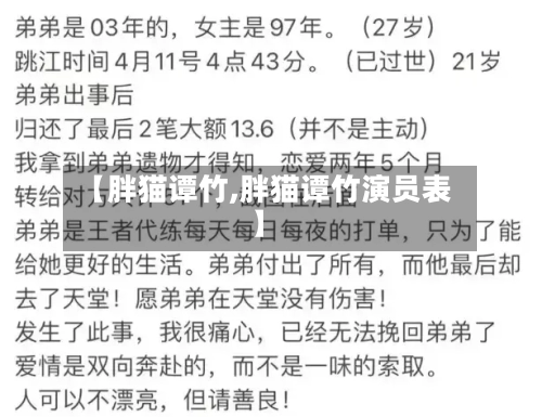 【胖猫谭竹,胖猫谭竹演员表】-第3张图片