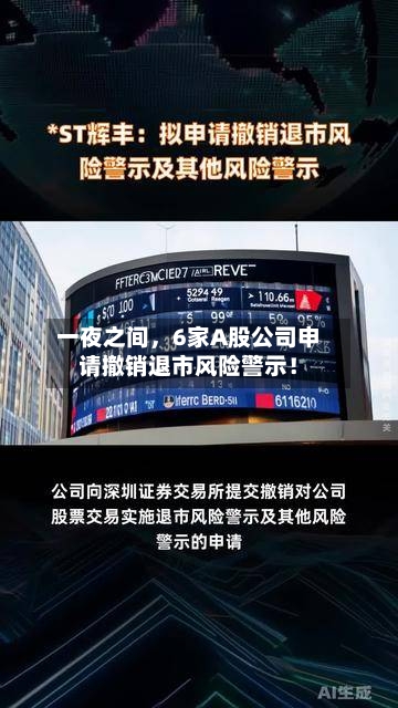 一夜之间，6家A股公司申请撤销退市风险警示！-第1张图片