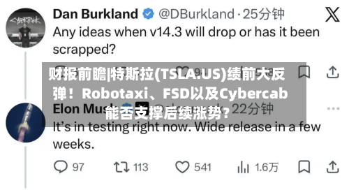 财报前瞻|特斯拉(TSLA.US)绩前大反弹！Robotaxi、FSD以及Cybercab能否支撑后续涨势？-第1张图片