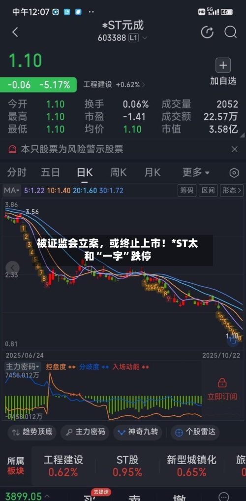 被证监会立案	，或终止上市！*ST太和“一字”跌停-第3张图片