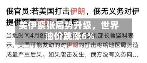 美伊紧张局势升级	，世界油价跳涨6%-第3张图片