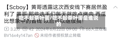 吃不起茶叶蛋/吃不起茶叶蛋是谁说的-第1张图片