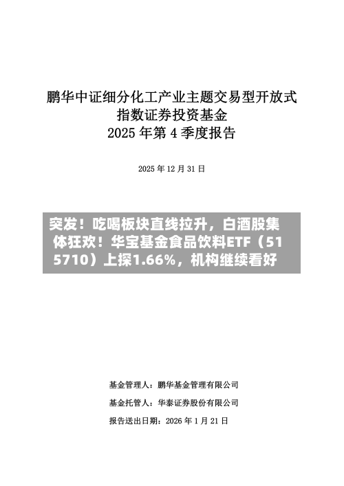 突发！吃喝板块直线拉升，白酒股集体狂欢！华宝基金食品饮料ETF（515710）上探1.66%，机构继续看好-第1张图片