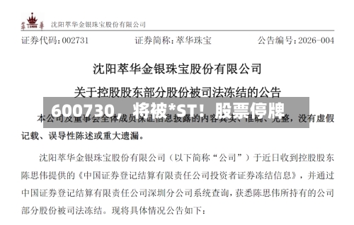 600730，将被*ST！股票停牌-第1张图片