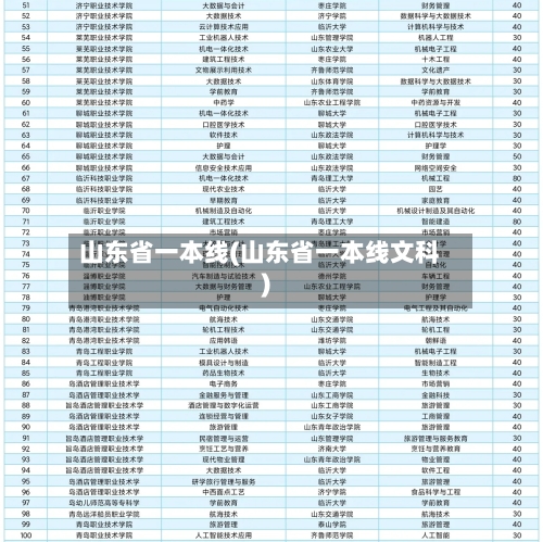 山东省一本线(山东省一本线文科)-第1张图片