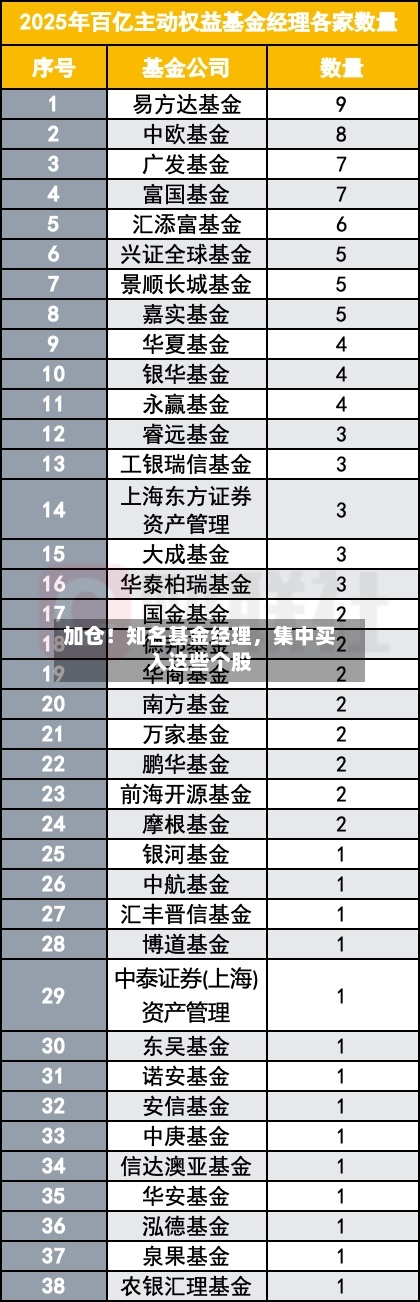 加仓！知名基金经理，集中买入这些个股-第2张图片