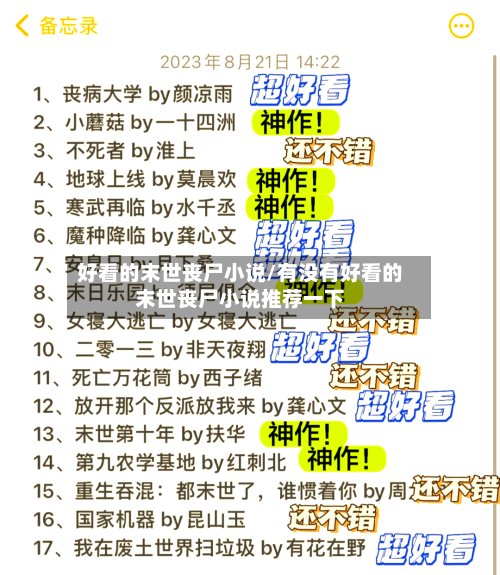 好看的末世丧尸小说/有没有好看的末世丧尸小说推荐一下-第1张图片