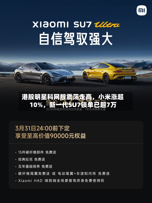 港股明星科网股震荡走高	，小米涨超10%，新一代SU7锁单已超7万-第2张图片