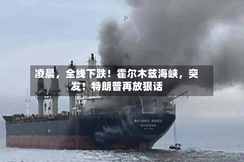 凌晨	，全线下跌！霍尔木兹海峡，突发！特朗普再放狠话-第2张图片