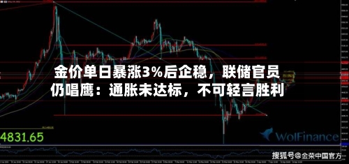 金价单日暴涨3%后企稳，联储官员仍唱鹰：通胀未达标，不可轻言胜利-第3张图片