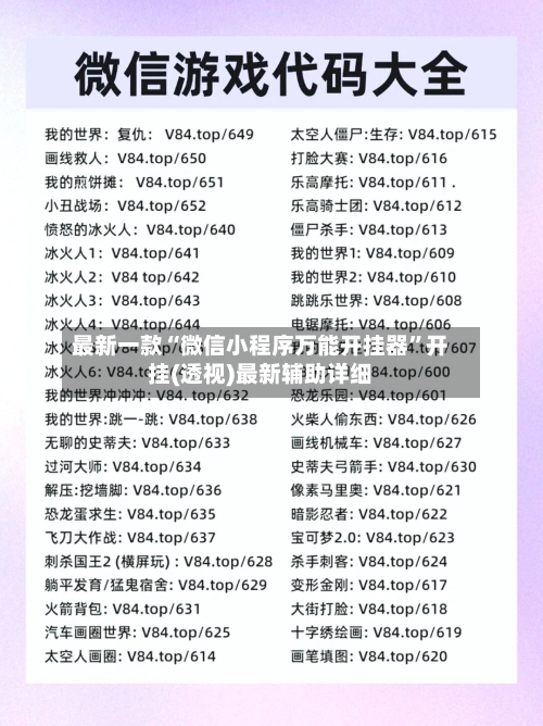 最新一款“微信小程序万能开挂器	”开挂(透视)最新辅助详细-第1张图片