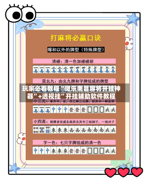 玩家必看教程“微乐南昌麻将开挂神器”+透视挂	”开挂辅助软件教程-第2张图片