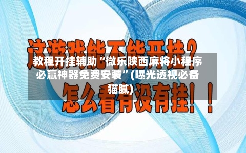 教程开挂辅助“微乐陕西麻将小程序必赢神器免费安装”(曝光透视必备猫腻)-第3张图片