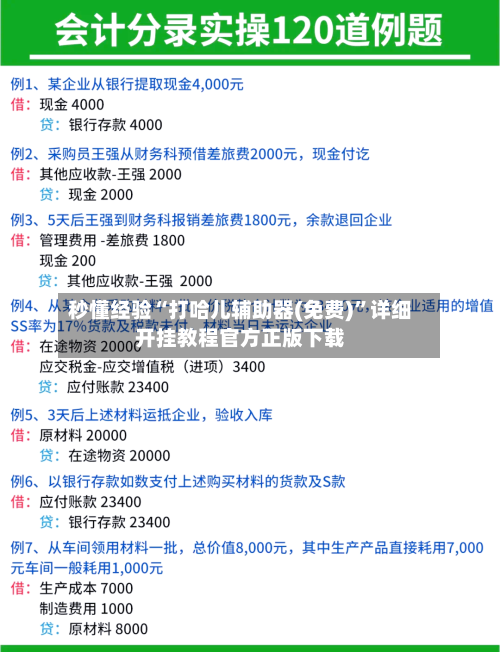 秒懂经验“打哈儿辅助器(免费)”详细开挂教程官方正版下载-第1张图片