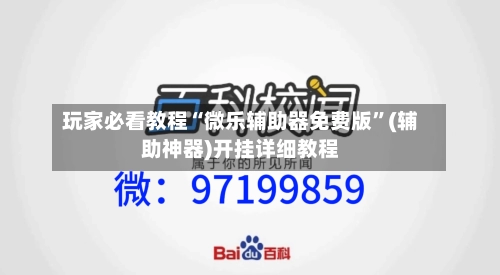 玩家必看教程“微乐辅助器免费版”(辅助神器)开挂详细教程-第2张图片