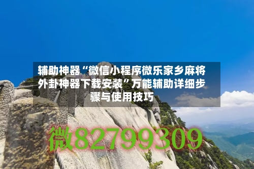 辅助神器“微信小程序微乐家乡麻将外卦神器下载安装	”万能辅助详细步骤与使用技巧-第1张图片