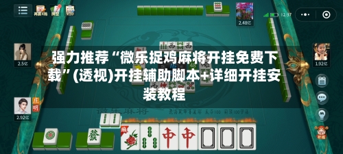 强力推荐“微乐捉鸡麻将开挂免费下载”(透视)开挂辅助脚本+详细开挂安装教程-第1张图片