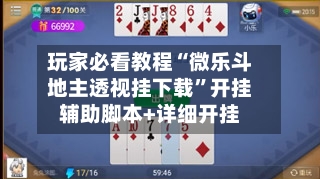 玩家必看教程“微乐斗地主透视挂下载”开挂辅助脚本+详细开挂-第3张图片