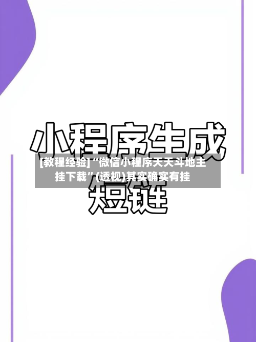[教程经验]“微信小程序天天斗地主挂下载	”(透视)其实确实有挂-第2张图片